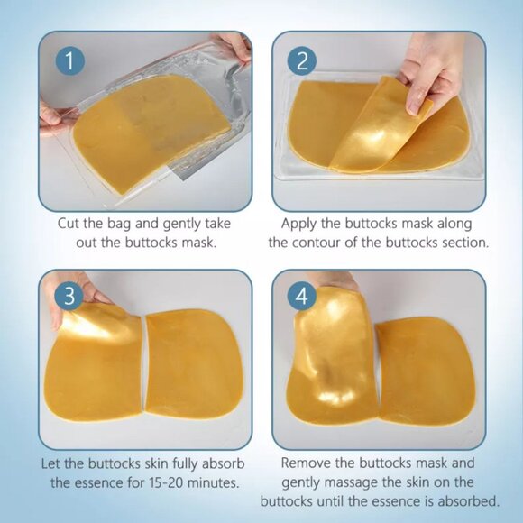 Gold 24k collagen neck mask  & Buttocks Mask Whitening Lift Collagen Pack1 Combo - Picture 4 of 10